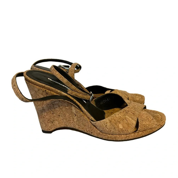 DONALD J. PLINER CORK ANKLE WRAP WEDGES - Picture 1 of 5